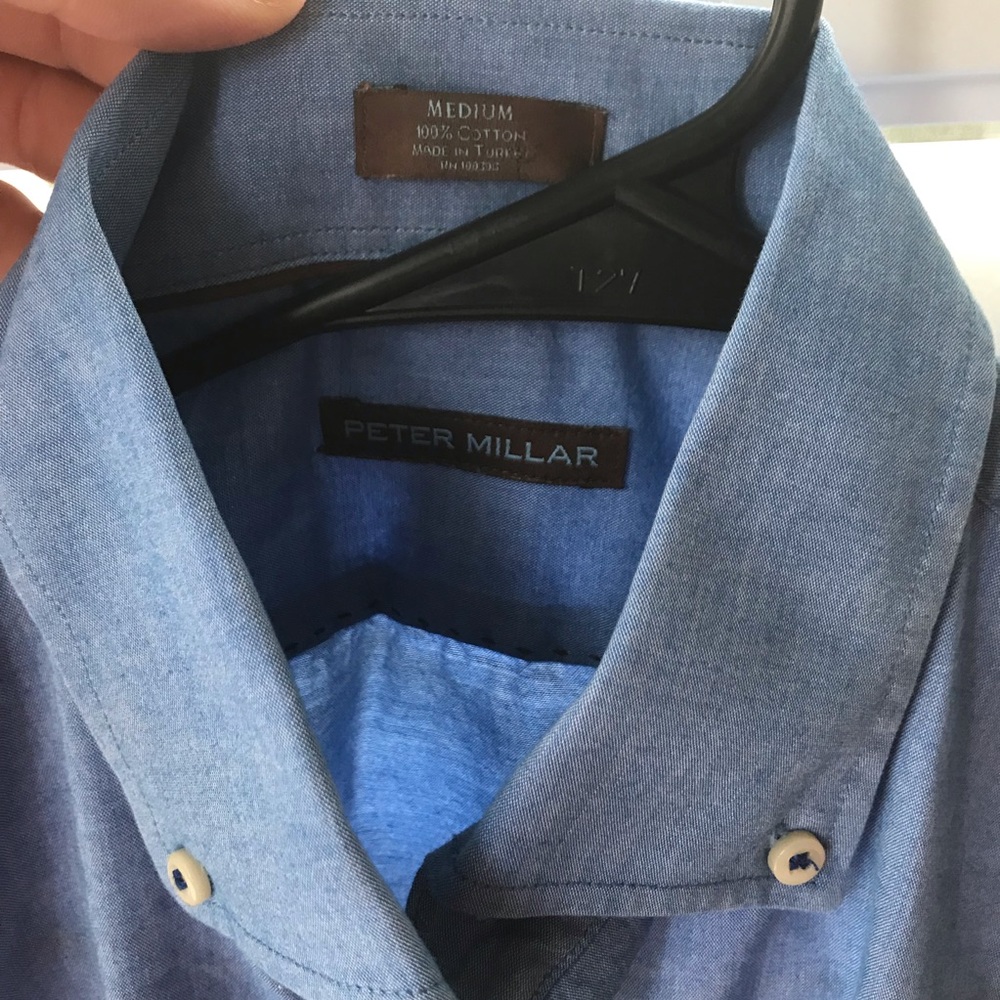 *Worn Once* Peter Millar blue oxford dress shirt - Picture 2 of 4